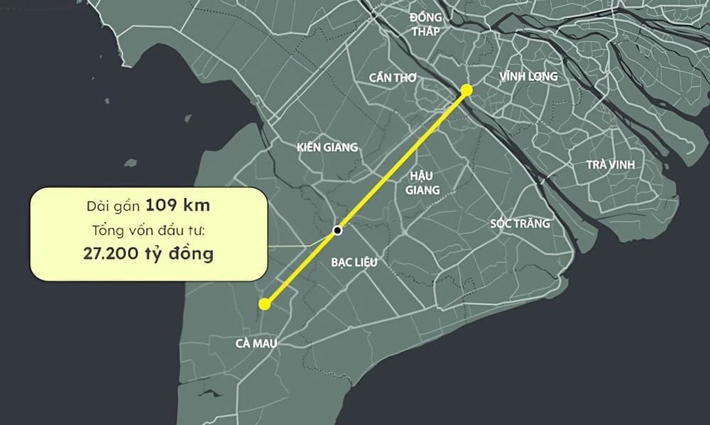 Phí đi cao tốc Cần Thơ – Cà Mau dự kiến từ 99.000 đồng, thu phí sau quý II